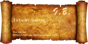 István Barna névjegykártya